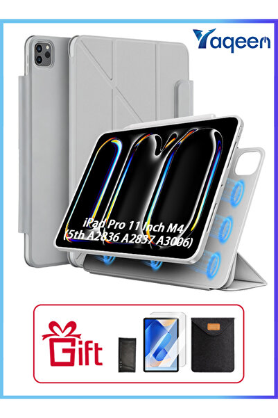 yaqeen iPad Pro M4 11-Inch,iPad Pro 11 Inch M4 (5th A2836 A2837 A3006) 720 Degree Convenient Magnetic Cover