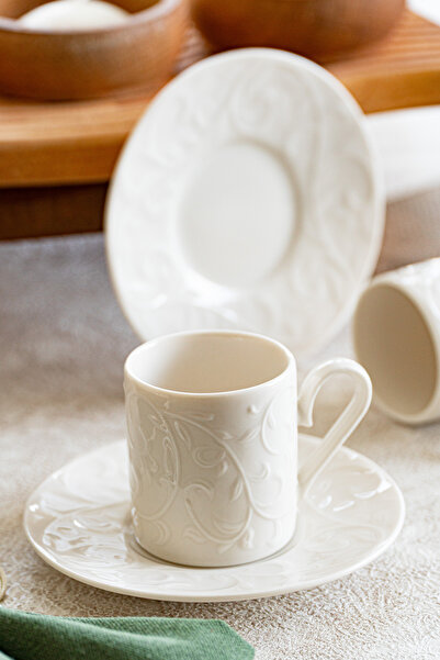 Heda Porselen Bahar 4 Piece 2 Person Porcelain Coffee Cup Set