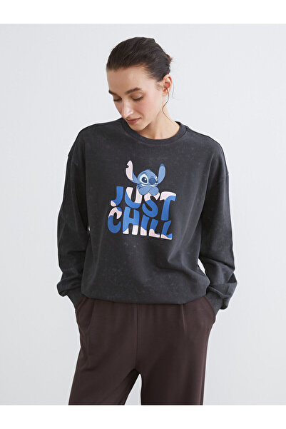 LC Waikiki LCW ComfortGri Stitch Принтирана дамска блуза с голям размер