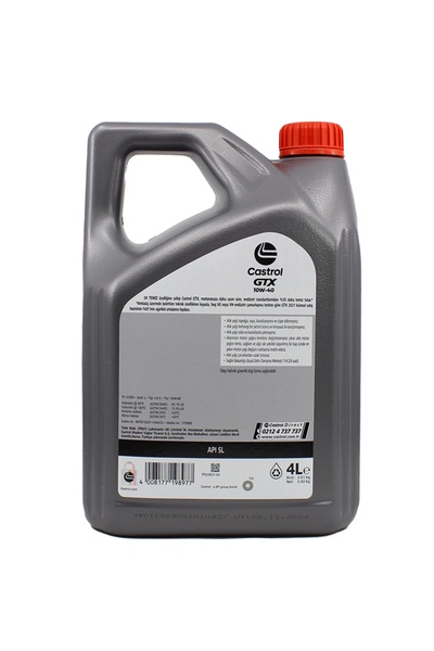 CASTROL Gtx 10w-40 4 Litre Benzin-lpg-dizel Motor Yağı 2025 Ü.t