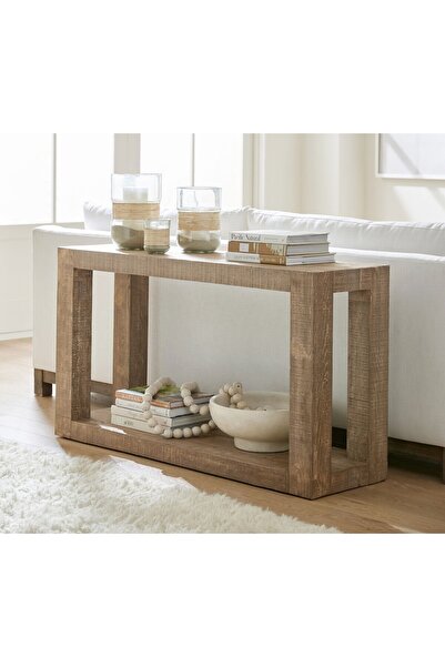 İZMİRMASİF Rockport Masif Dresuar – 99x30x75 cm, Doğal Ahşap, Geniş Raflı ve Dayanıklı Tasarım