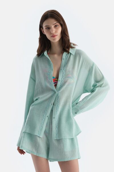 Dagi Mint Yeşili Uzun Kol Gömlek