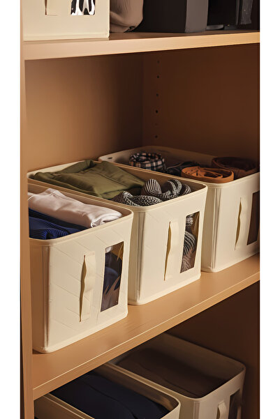 Handyol 1 τεμ. Αναδιπλούμενος οργανωτής ραφιών με ατσάλινο πλαίσιο 25x45x20cm Κρεμ οργανωτής ντουλάπας