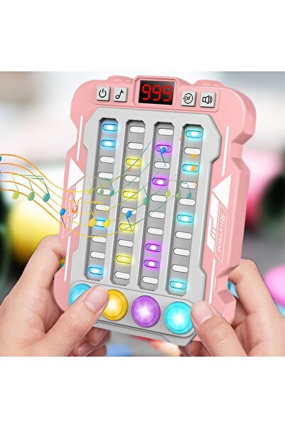 miraza Consola Jocuri de Indemanare pe Ritm Muzical,Apasa Rapid Butoanele,Joc Educativ,Roz