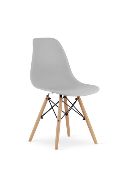 Leobert Scaun stil scandinav, Artool, Osaka, PP, lemn, gri, 46x54x81 cm