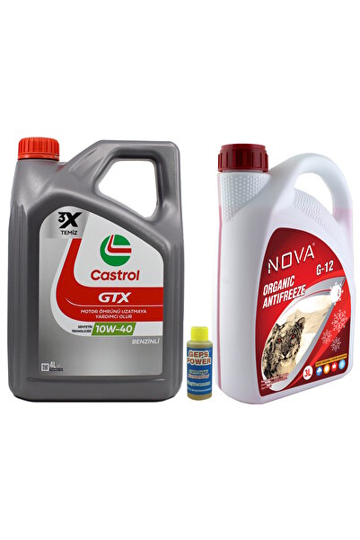 CASTROL Gtx 10w-40 A3/b4 Yarı Sentetik Motor Yağı 4 L + Organik Kırmızı Antif...