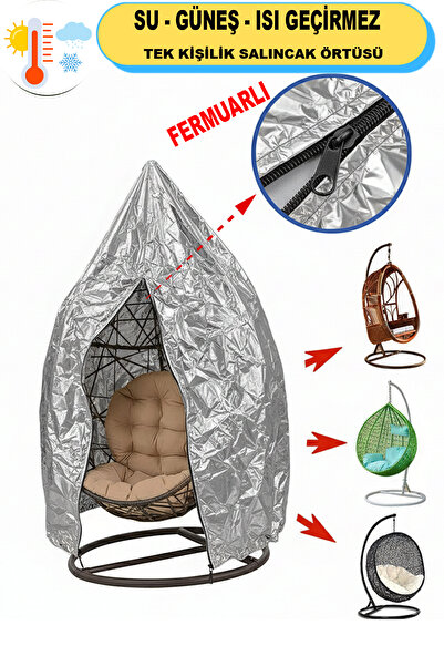 KAŞIKBEY Zipper Koza Sepet Makrome Salıncak Femuarlı Su Geçirmez Koruma Örtüs...