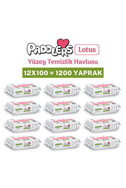 Paddlers Easy Clean Lotus Çiçeği Kokulu Yüzey Temizlik Havlusu 1200 Yaprak (1...
