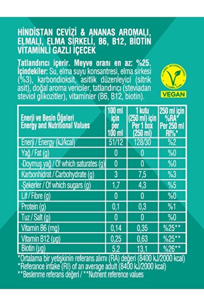 NON TOXX Nontoxx Hindistan Cevizi & Ananas Aromalı, Sirkeli, Gazlı İçecek 250 ML