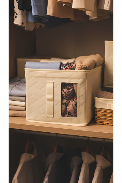 Handyol 1 τεμ. Αναδιπλούμενος οργανωτής ραφιών με ατσάλινο πλαίσιο 25x45x20cm Κρεμ οργανωτής ντουλάπας