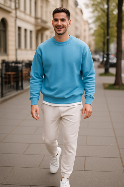 tetramoda Three Thread Compact Crew Neck Cotton Premium Oversize Tracksuit Set