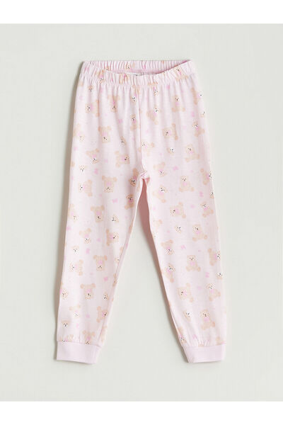 LC Waikiki Дънки с еластична талия и принт на мече за момичета