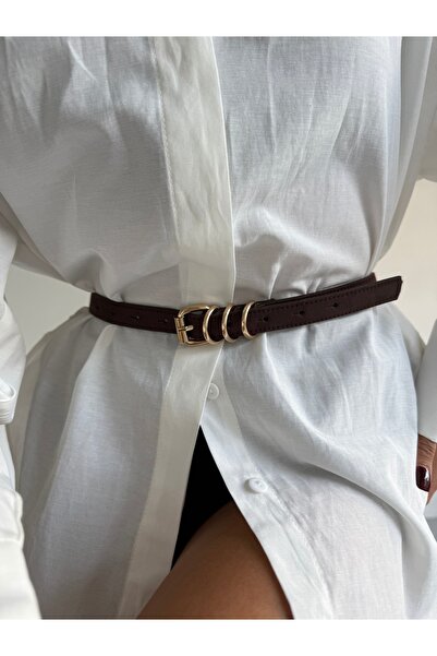 Fiori Thin Women's Belt Waist Belt with Square Buckle, Dress Belt, Skirt Belt, Trouser Belt