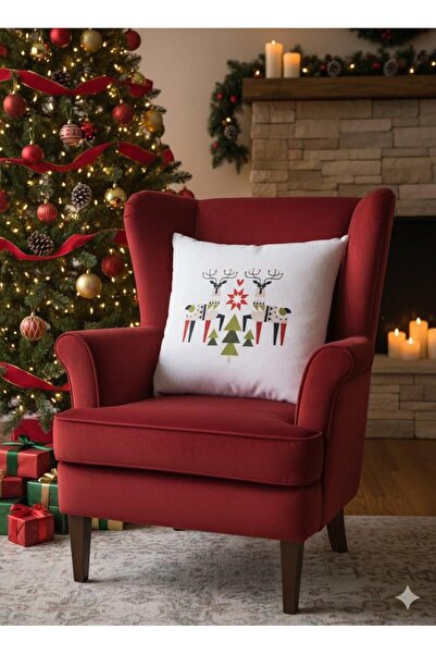 MODALİN Christmas Themed Pillow - Throw Pillow Covers 43X43 cm