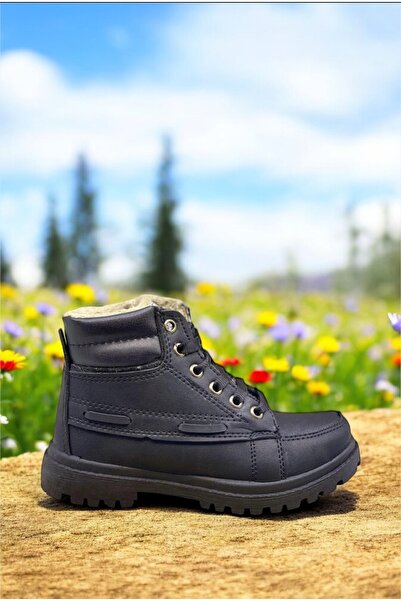 Extrem Yünlü Astar Fermuarlı Siyah Erkek Bot