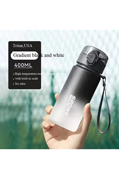Choice زجاجة مياه رياضية سوداء 400 مل خالية من مادة BPA ومضادة للتسرب وعالية ...