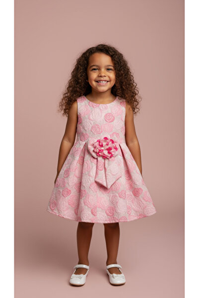 Jolanda Jakarlı Kız Çocuk Kabarık Elbise