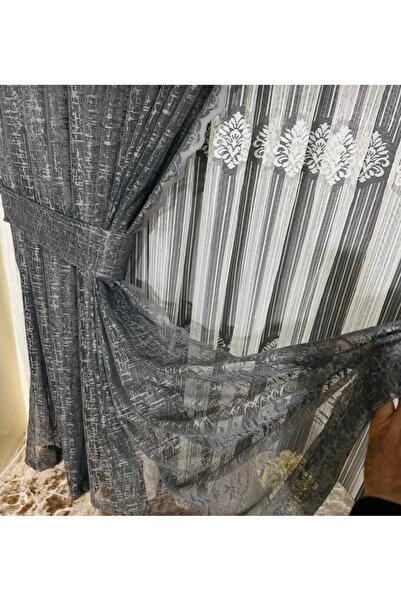 AT Altun Tekstil Fransız Örme Kdk Gri Tek Kanat Tül Fon Perde