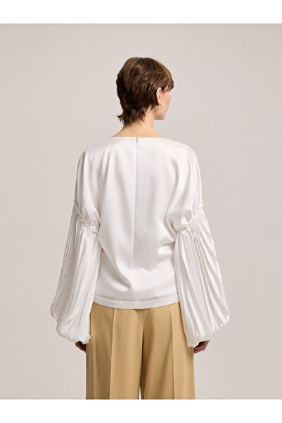 BAQA White Blouse with Lace Detail