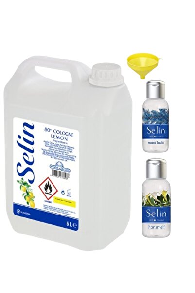 Selin 5 Litre 80° Limon Kolonyası + 2 Adet 150 Ml Sprey 80° Limon Kolonyası