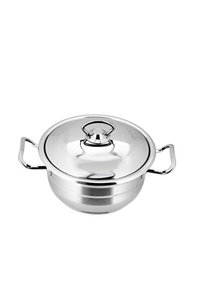 ALSAIF Turkish Stainless Steel 18/10 Cooking Deep Pot Size 28CM Silver