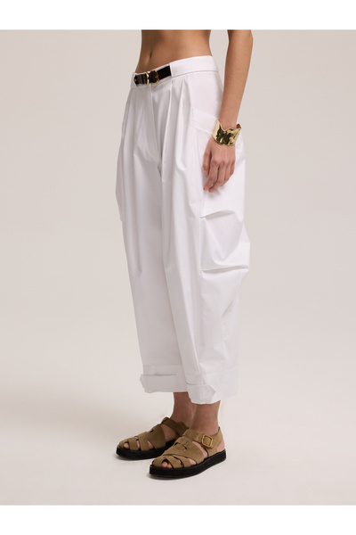 BAQA White Cotton Trousers