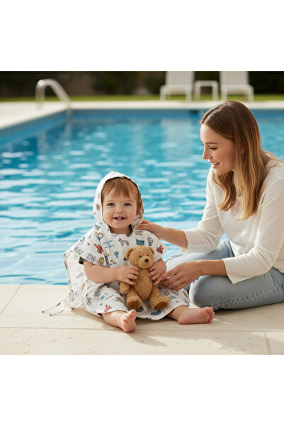 Miujoy Around The World GOTS Sertifikalı Organik Pamuk Müslin Bebek Pançosu (...