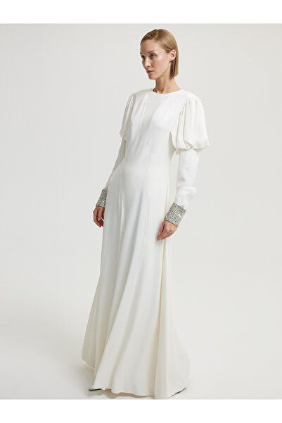 BAQA White Dress with Cuff Detail