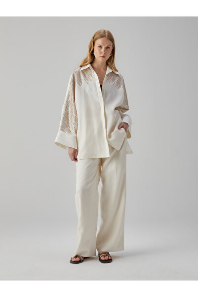 BAQA Stone Embroidered Linen Shirt