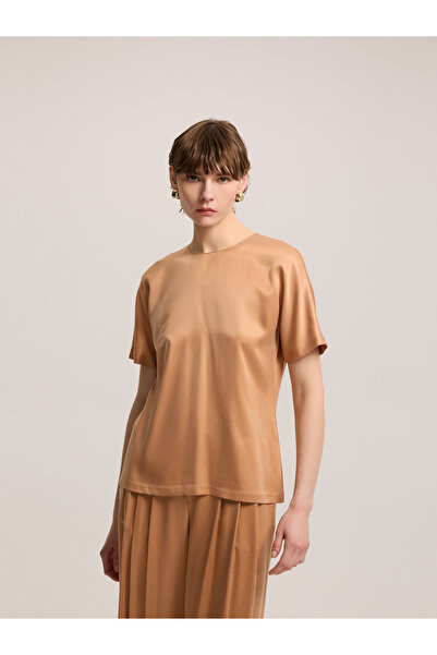 BAQA Collarless Short Sleeve Blouse