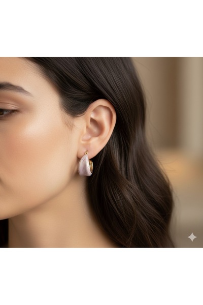 İNN JEWELLERY Çelik Küpe Kararmaz Antialerjik Pembe Renk (2 Yıl İthalatçı Garantili)