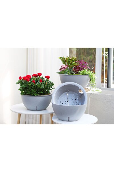 Saksıdan Sofraya Kendinden Sulamalı Yuvarlak Bahçe Tipi Akıllı Saksı