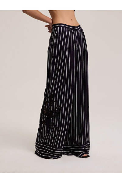 BAQA Striped Navy Blue Trousers