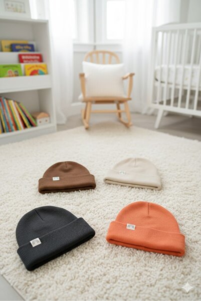 Kuğu Baby 4’lü Ribana %100 Pamuklu Unisex Bebek Bere Koleksiyonu