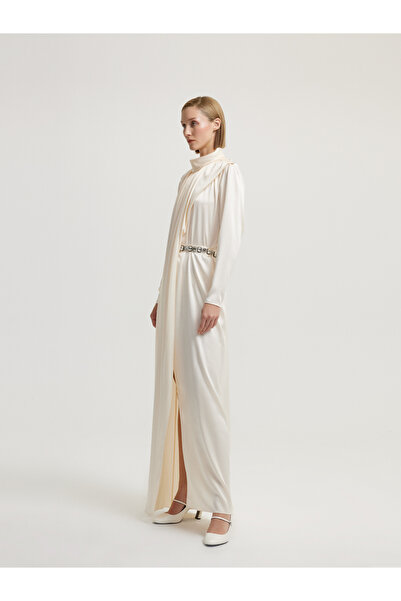 BAQA Ecru Dress with Beaded Belt