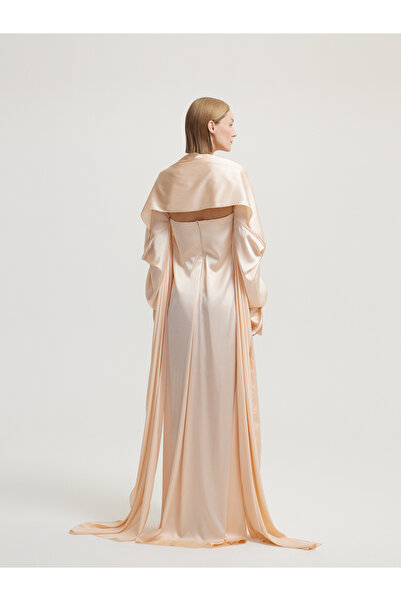 BAQA Shawl Detail Powder Color Dress