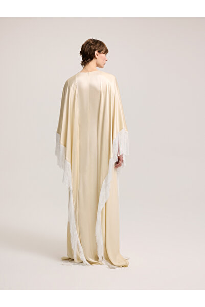 BAQA Light Beige Dress with Tassel Detail