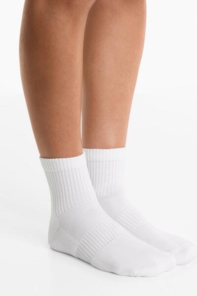 Oysho 3 pairs of cotton blend quarter sports socks