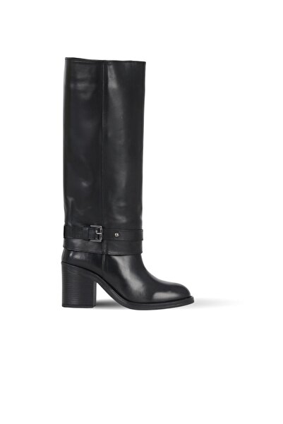 Bueno Shoes حذاء بكعب نسائي من الجلد الأسود من Shirinkle 39wc5254