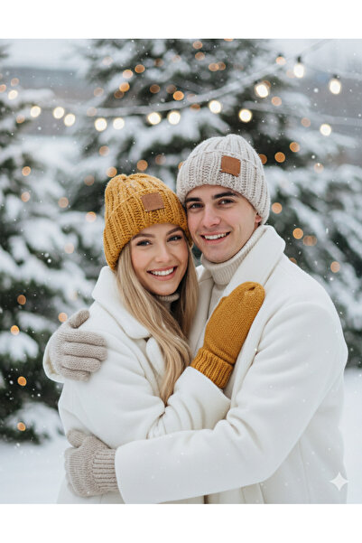 Bugi&Zugi Bere Takımı, El Örgüsü Yünlü, Kalın, Unisex Bere