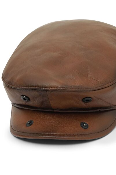 Bueno Shoes Brown Jumbo Leather-1 Classic Leather Men's Hat 01Mspk1001