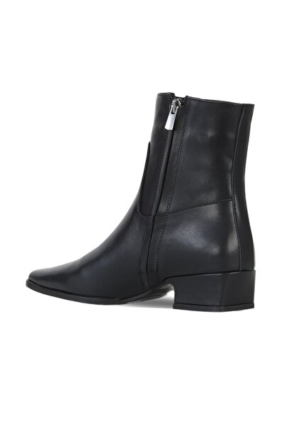 Bueno Shoes Black Leather Women's Heeled Boots 39Wb4140