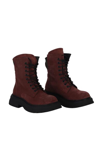 Bueno Shoes Burgundy Suede Women's Flat Boots 01Wf3400