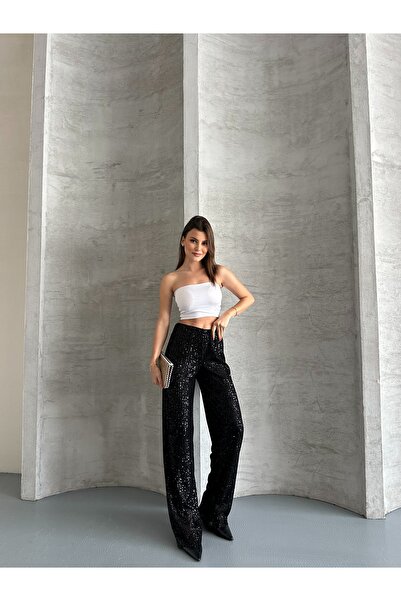 ubmbutik Sequined Wide Leg Trousers
