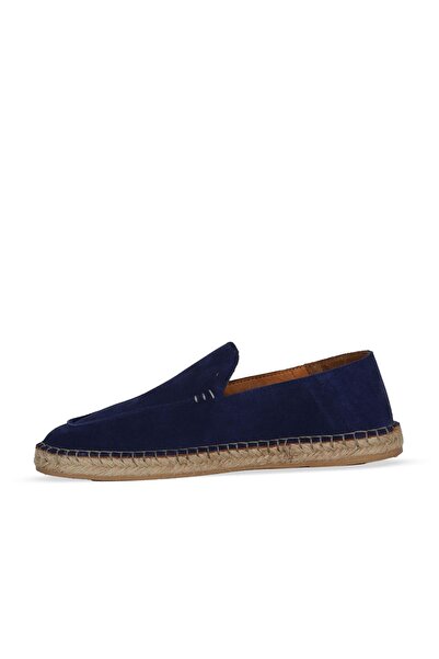 Bueno Shoes Navy Blue Suede Men's Espadrille Shoes 14Mafr100
