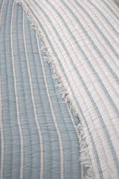 Cottonest SET CUVERTE DE PAT MUSLINĂ | DUBLĂ | CĂRĂMĂ | 230 X 250 cm | 2 bucăți CU HUSĂ PENTRU PERNE