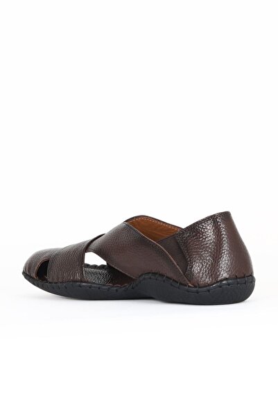 Bueno Shoes Brown Flotter Leather Men's Flat Sandals 34Ms101