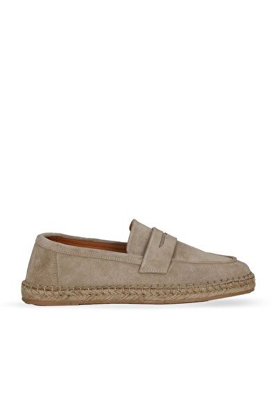 Bueno Shoes Beige Suede Men's Espadrille Shoes 14Mafr110