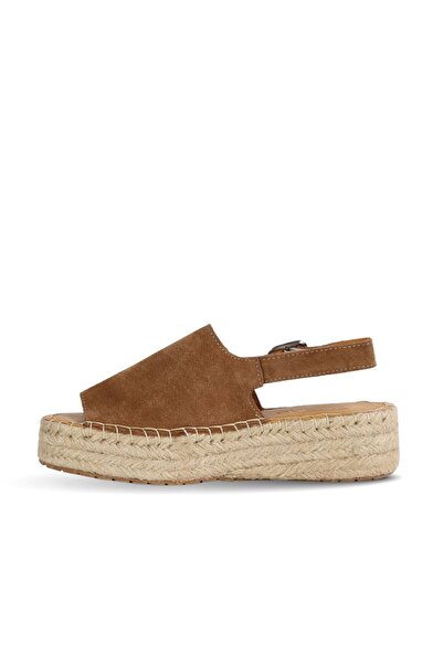 Bueno Shoes Tan Suede Women's Flat Sandals 14Ws72500