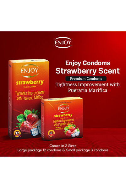 Enjoy Strawberry Flavored Condoms – 12-Pack Premium Scented Latex For Enhanced Intimacy And Protec